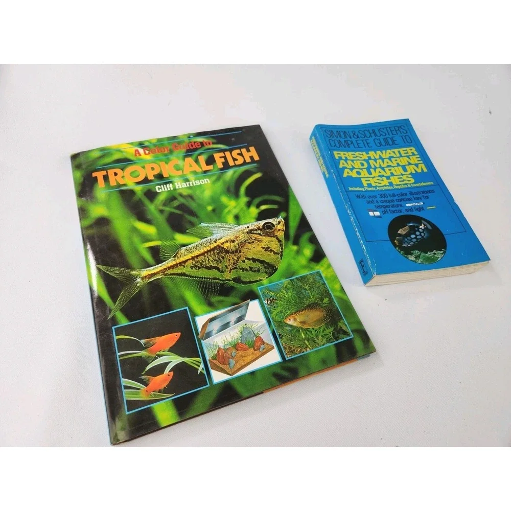 Vtg Book Lot Color Guide‎ to Tropical Fish Cliff Harrison Simon Schuster Care